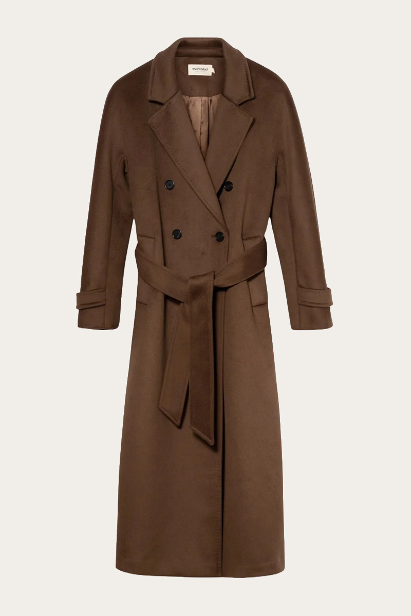 WMN Double Breasted Coat Brown - Bilde 4