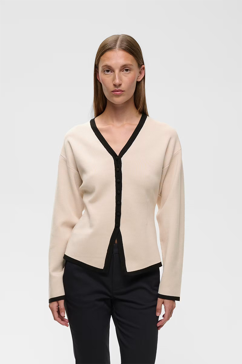 YenahIW Contrast Cardigan Haze/Nature