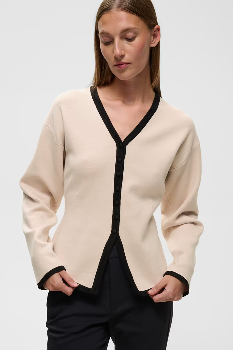YenahIW Contrast Cardigan Haze/Nature - Bilde 2
