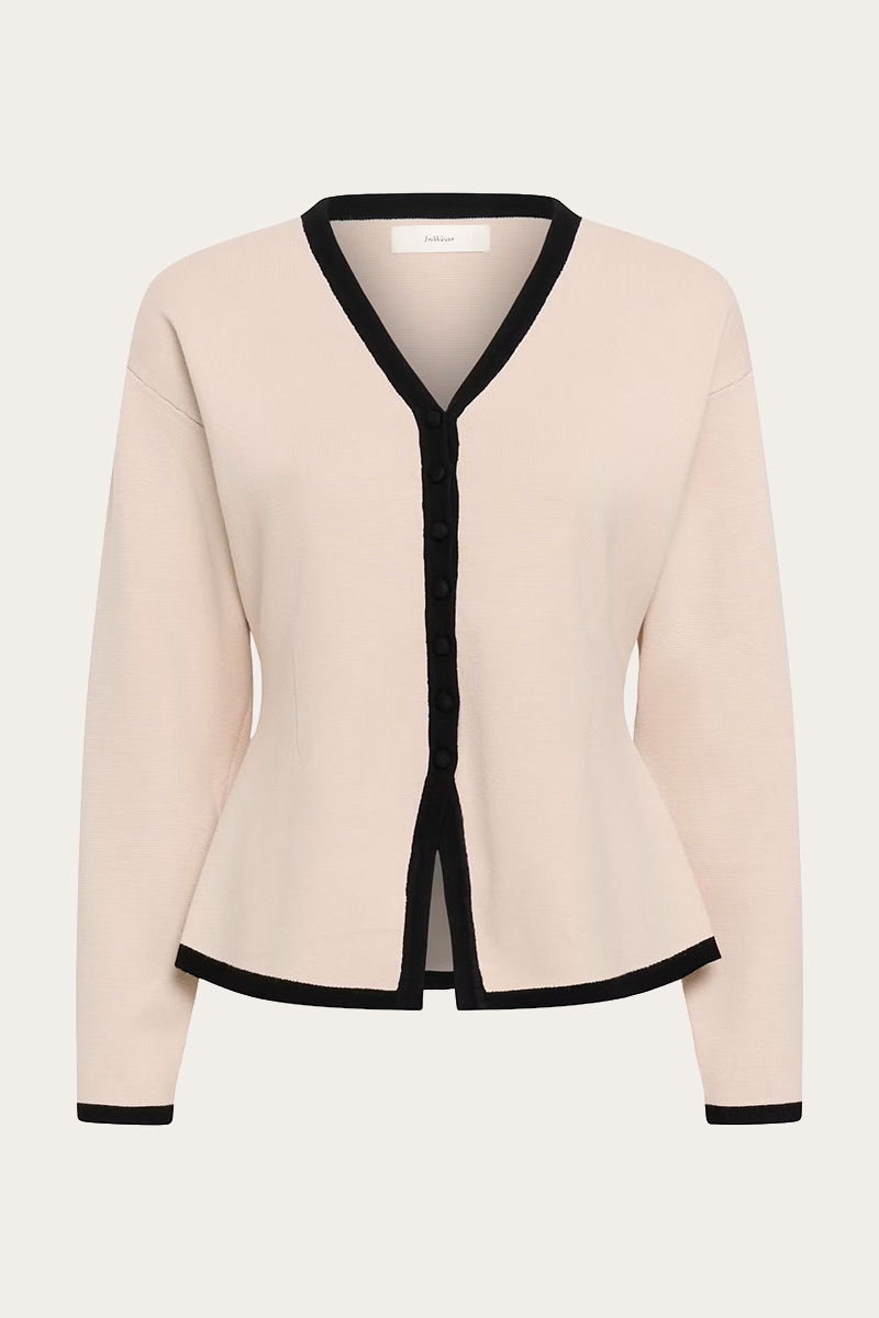 YenahIW Contrast Cardigan Haze/Nature - Bilde 3