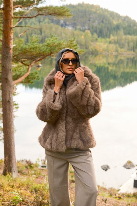 Ariella Faux Fur Peplum Jacket