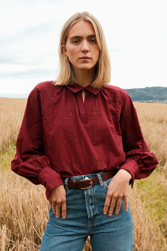 Camilla Top EMB Choco Truffle