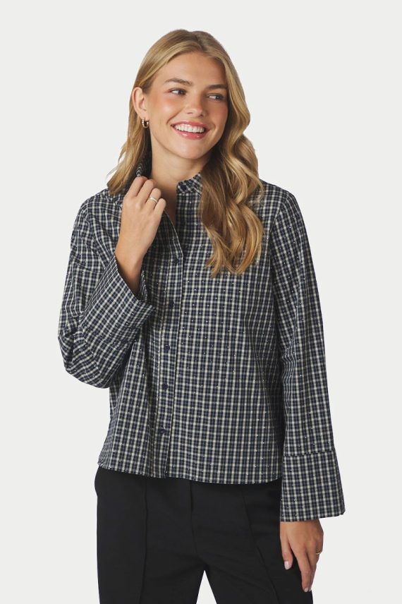 Drew Check Bedaz Shirt Dark Blue