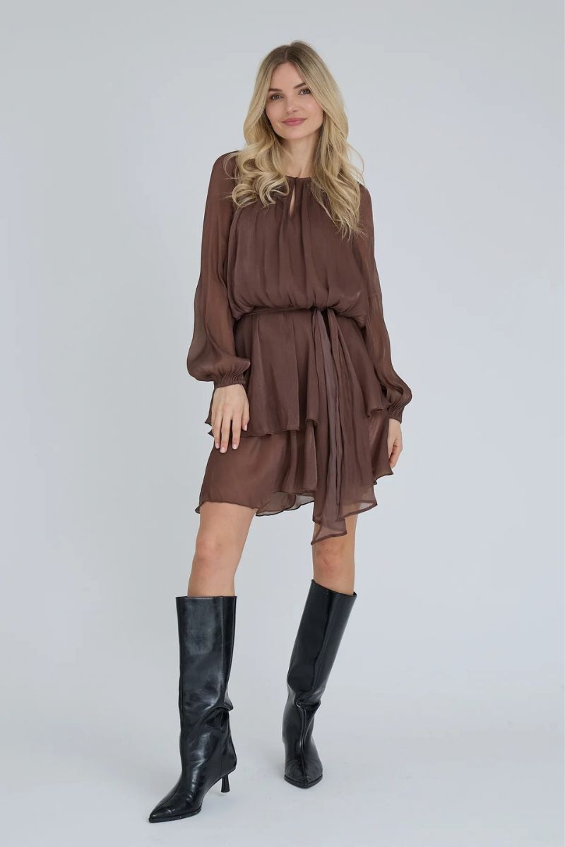 Ovena Dress Dark Brown
