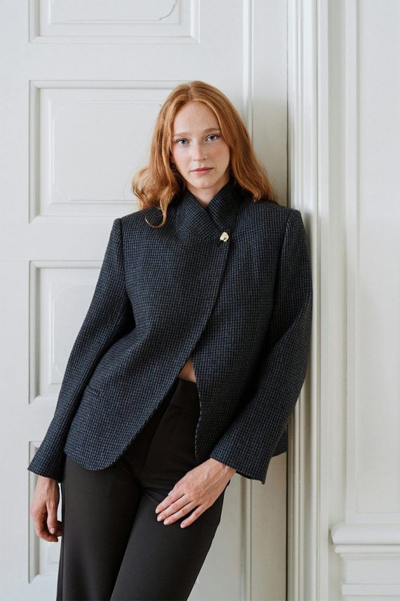 Paria Check Blazer Dark Grey