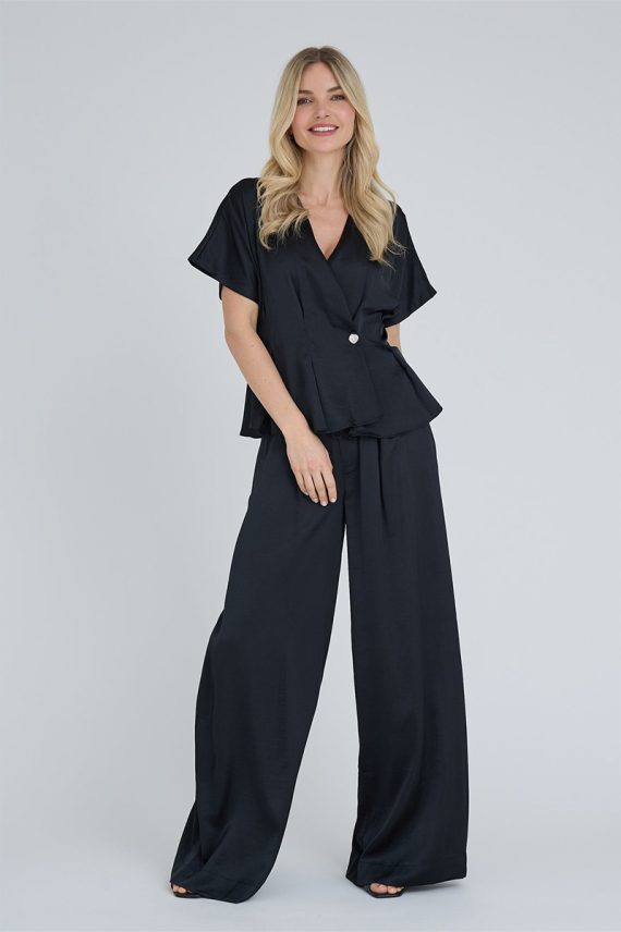 Sateen Pants Black