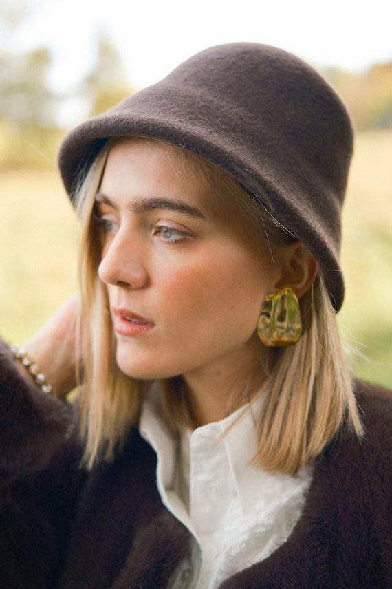Synne Wool Bucket Hat Brown