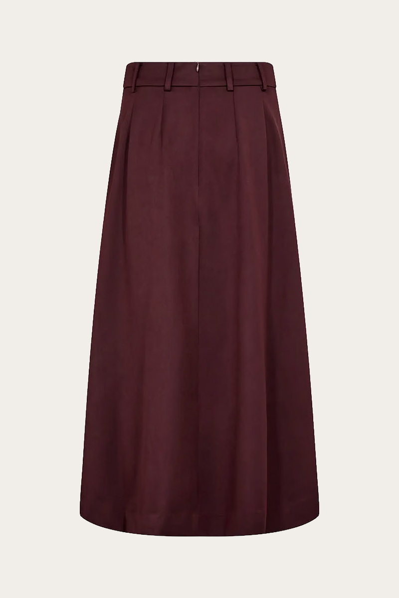 TerryCC Pleat Skirt Wine Red - Bilde 4