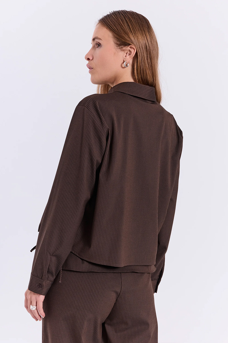 Willow String Shirt Brown Pinstripe - Bilde 2