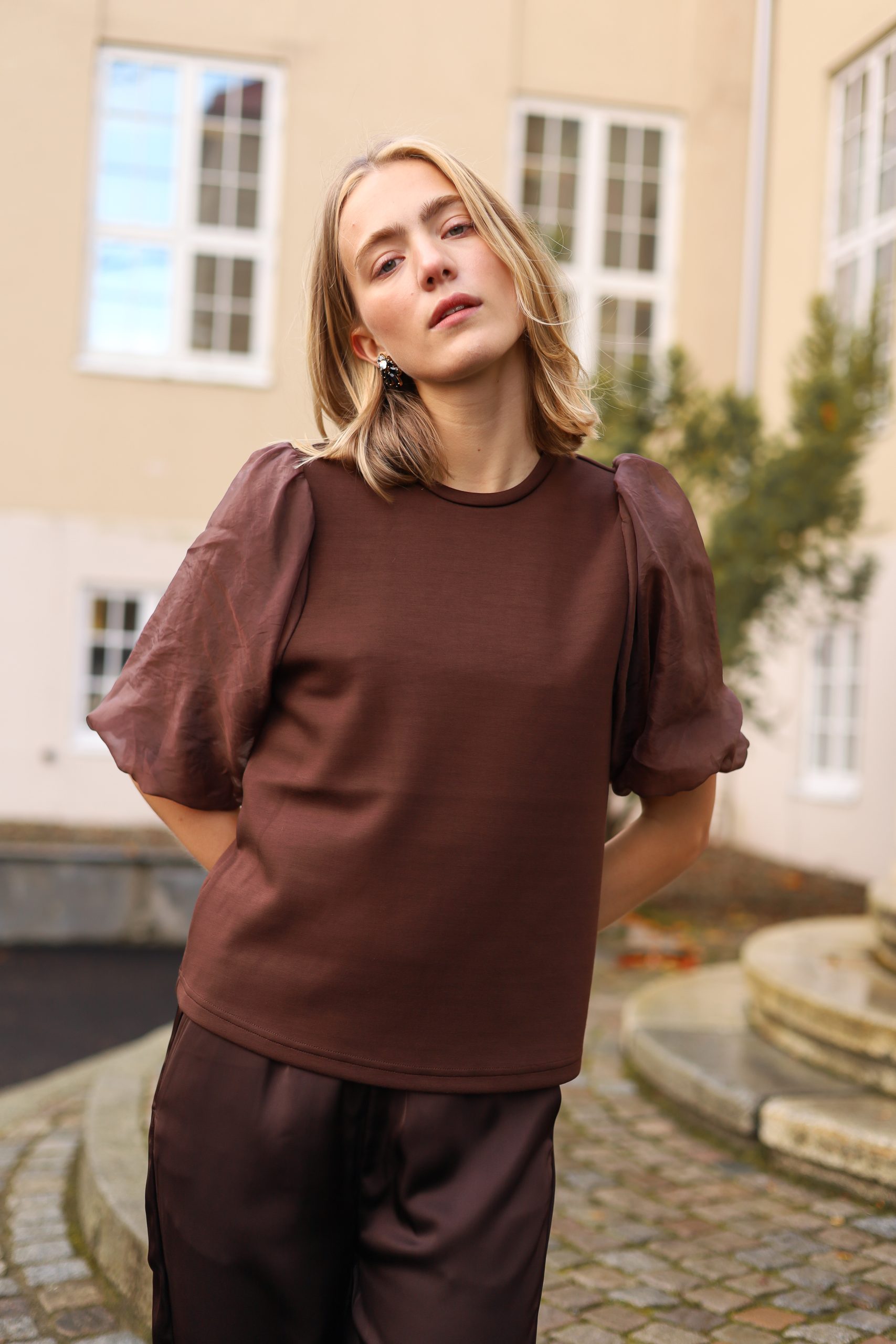 SLMarigold Puff Tee Chocolate - Bilde 2