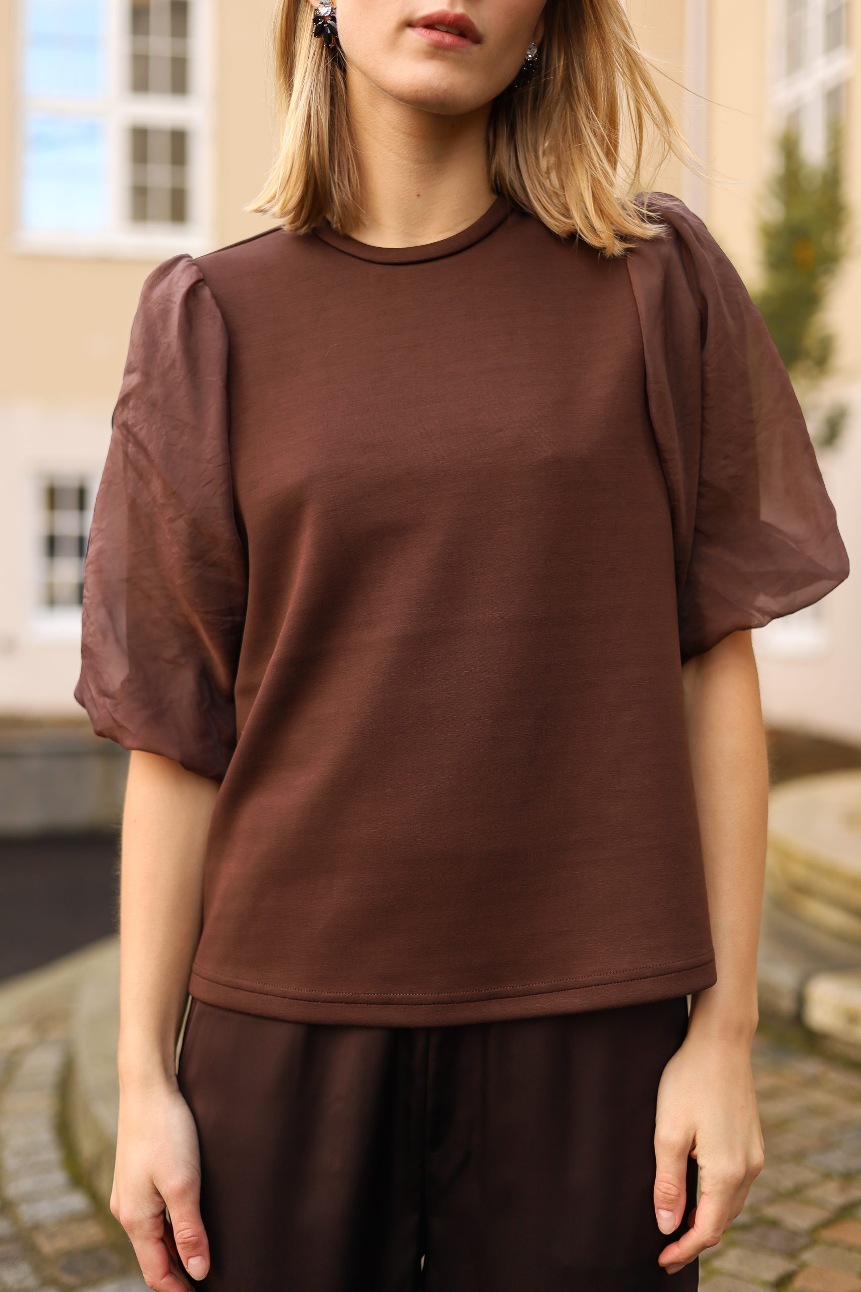 SLMarigold Puff Tee Chocolate - Bilde 3