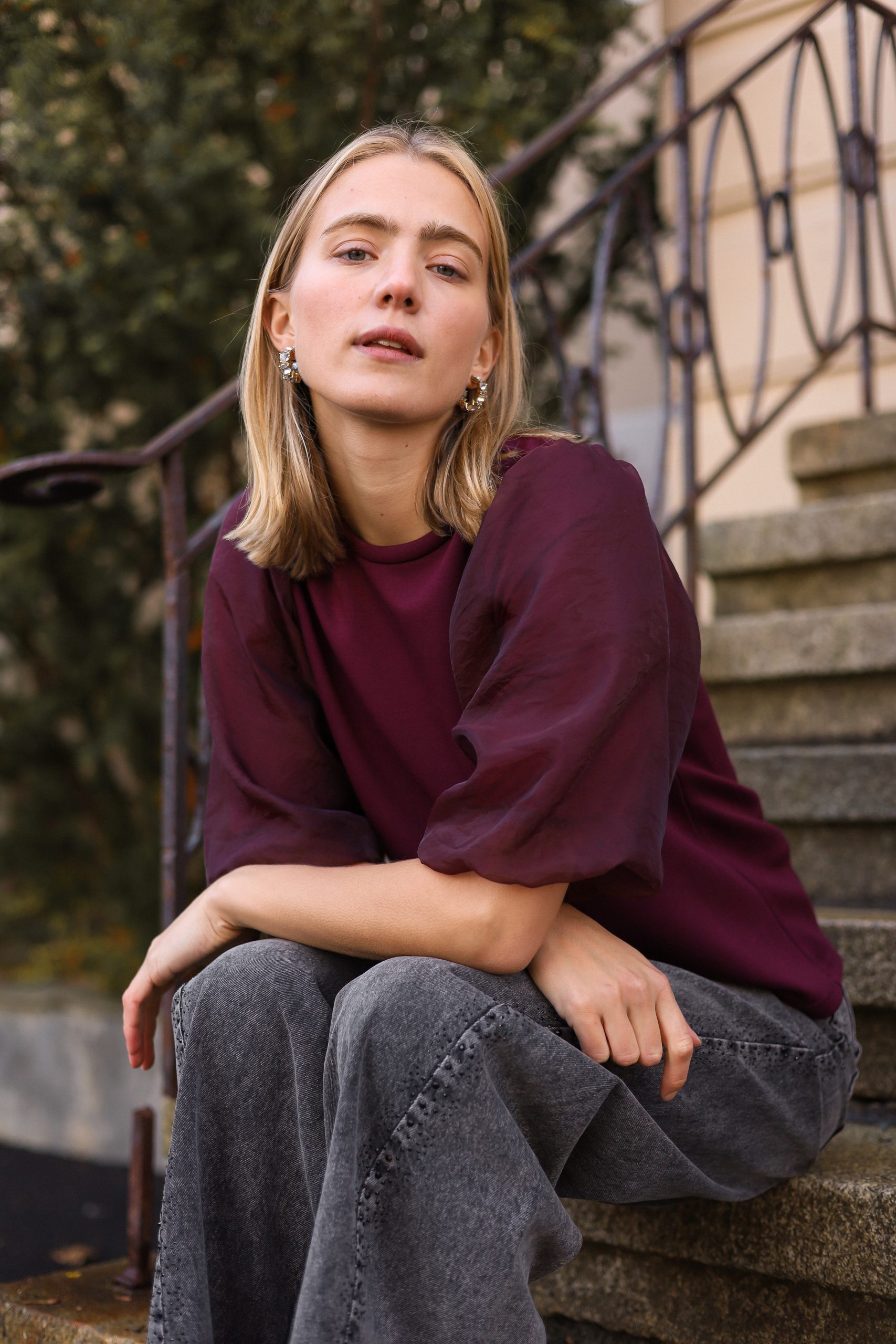 SLMarigold Puff Tee Fig - Bilde 2