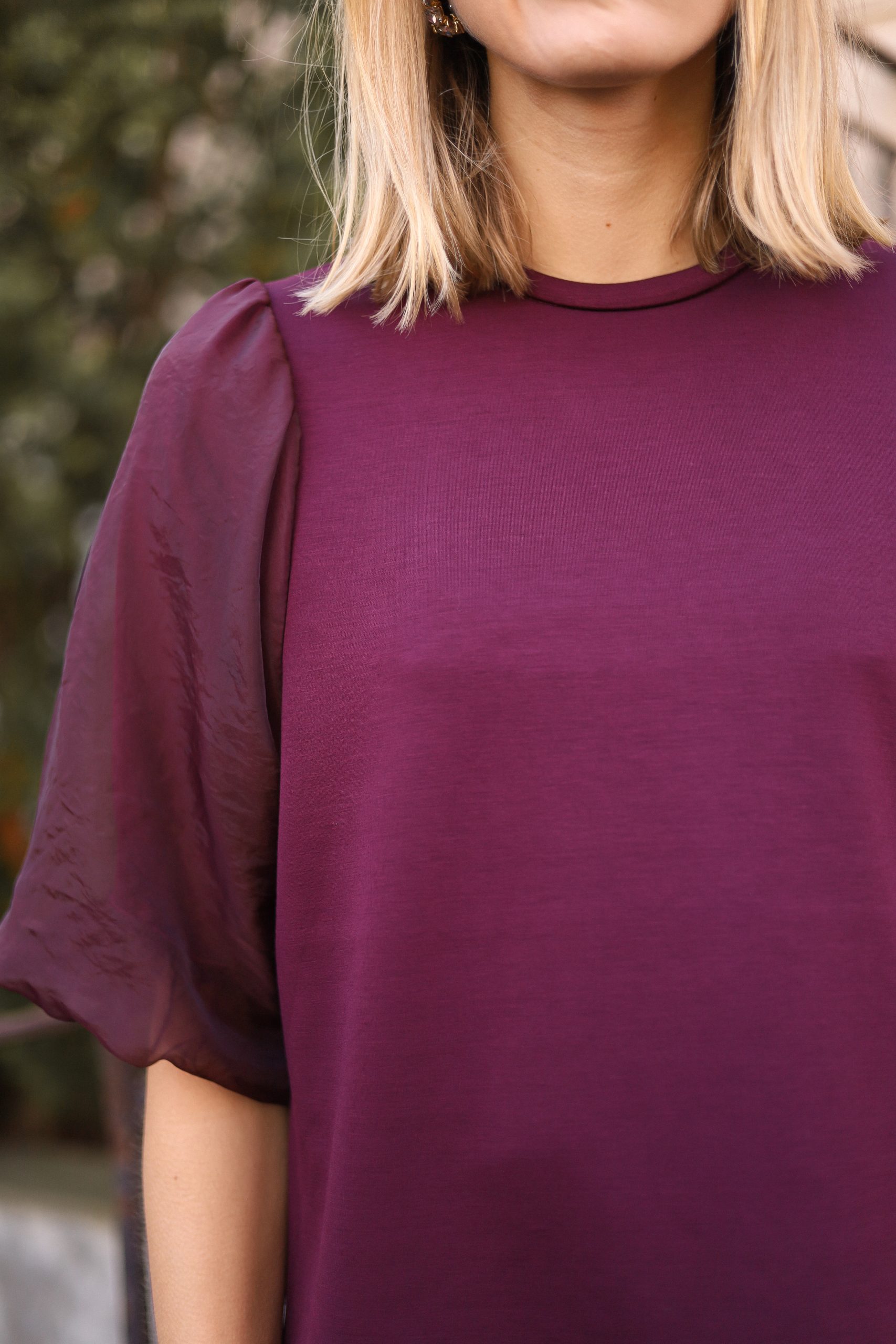 SLMarigold Puff Tee Fig - Bilde 4