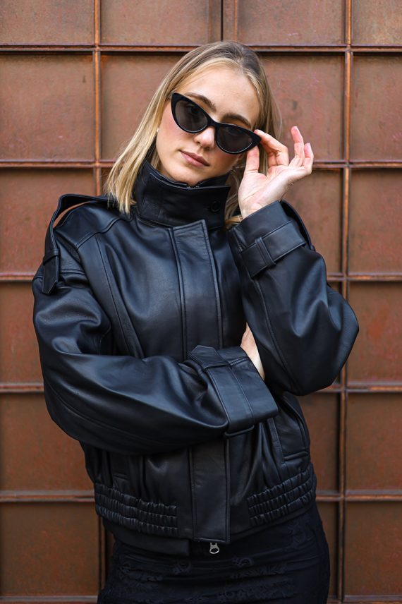 Aluka Leather Jacket Black