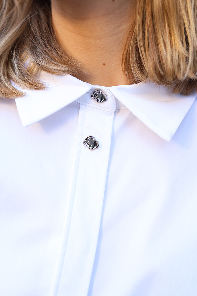 DaliaCC Sleeve Pleat Shirt White - Bilde 5