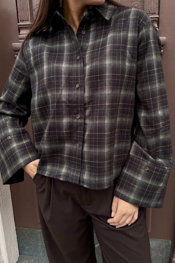 Jaylin Flannel Check Shirt Dark Brown