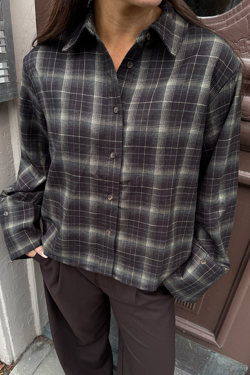 Jaylin Flannel Check Shirt Dark Brown - Bilde 2